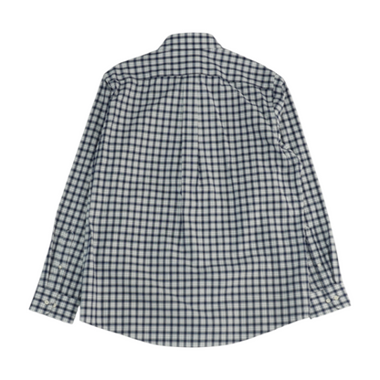 Navy Plaid Long Sleeve Button Down