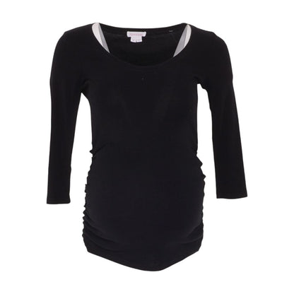 Black Maternity Crewneck Knit Top