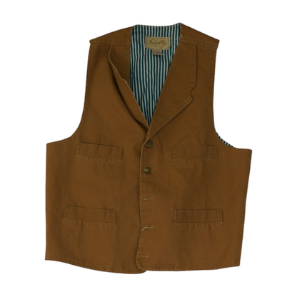 Brown Solid Casual Vest