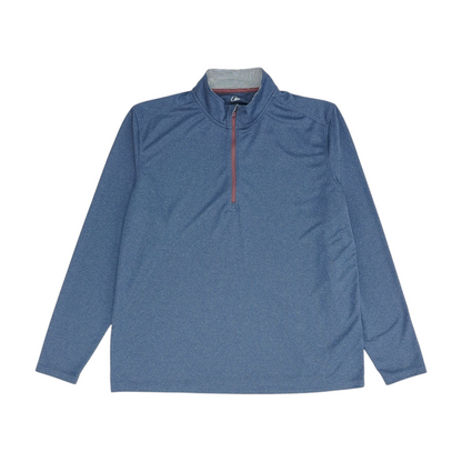 Blue Solid 1/4 Zip Pullover