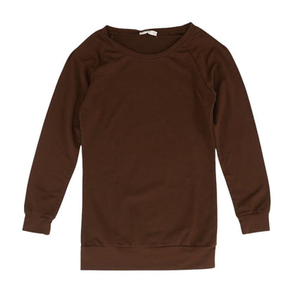 Brown Solid Crewneck T-Shirt