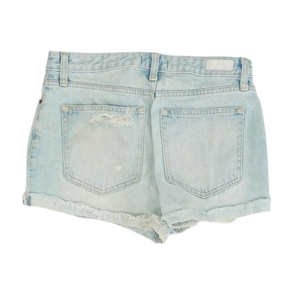 Blue Solid Denim Shorts