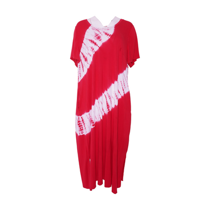 Red Plus Tie-Dye Midi Dress