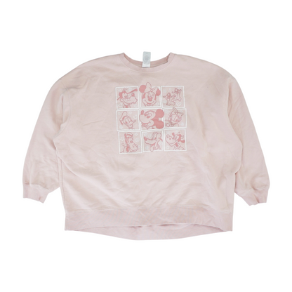 Pink Plus Size Solid Sweatshirt Pullover