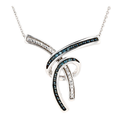 Sterling Silver Diamond Pendant Necklace