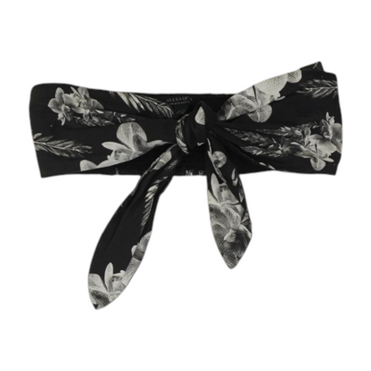Black Tropical Cropped Blouse