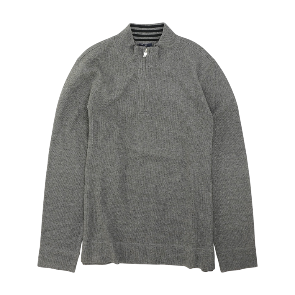 Gray Solid 1/4 Zip Sweater