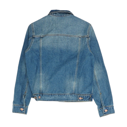 Blue Solid Denim Jacket