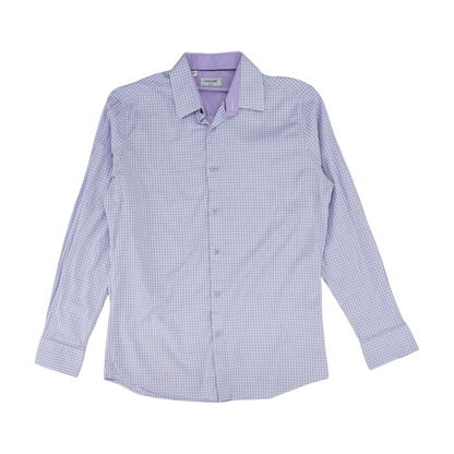 Purple Plaid Long Sleeve Button Down