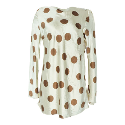 Beige Polka Dot Mini Dress