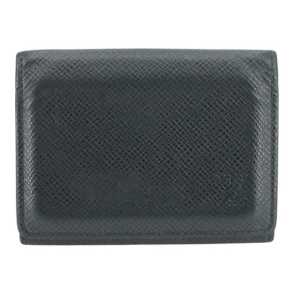 Black Taiga Leather Business Card Holder