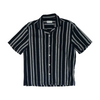 Navy Striped Short Sleeve Button Down