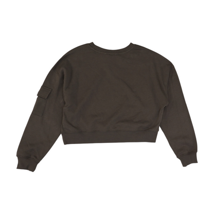 Gray Solid Sweatshirt Pullover