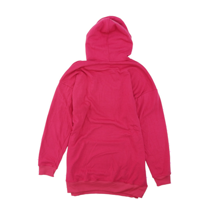 Pink Solid Hoodie Pullover