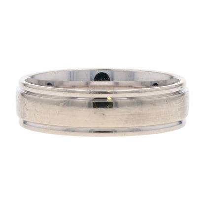 14K White Gold Beveled Edge Band