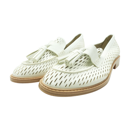 White Slip-On Flats