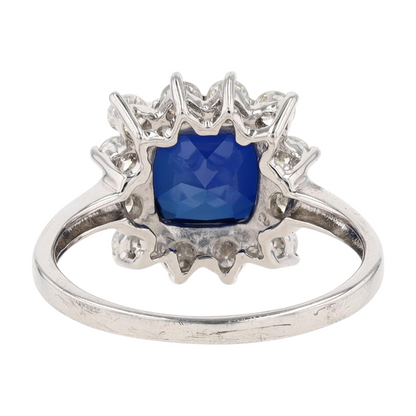 Sterling Silver Synthetic Sapphire Fashion Ring