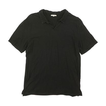 Black Solid Short Sleeve Polo