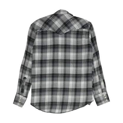 Gray Plaid Flannel Button Down