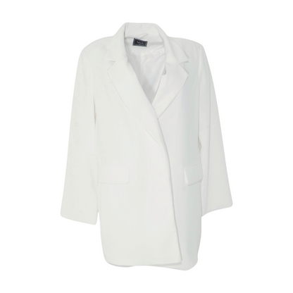 White Solid Blazer