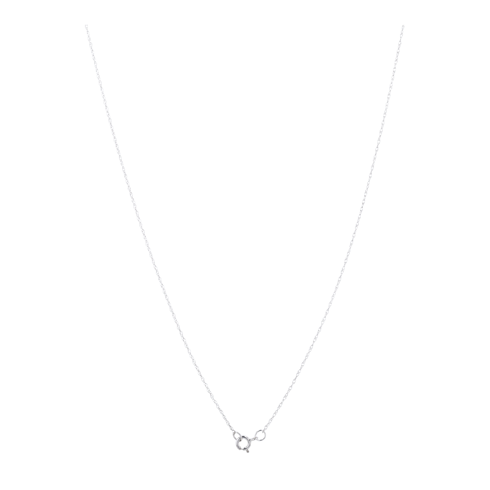 10K White Gold Diamond Pendant Necklace