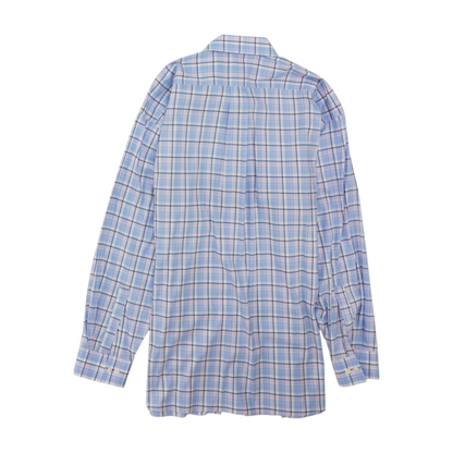 Blue Big & Tall Plaid Long Sleeve Button Down