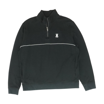 Black Solid 1/4 Zip Pullover