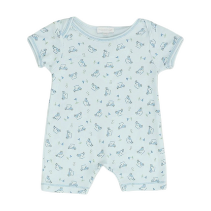 Blue Graphic Short Sleeve One-Piece