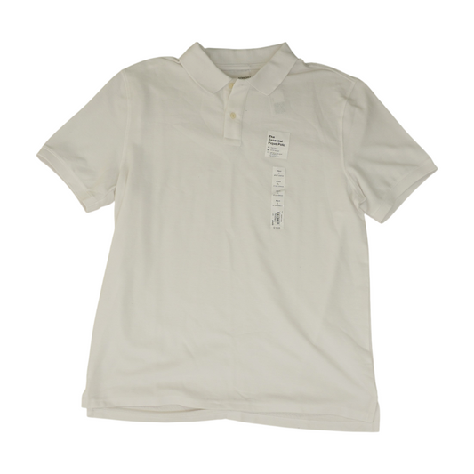 White Solid Short Sleeve Polo