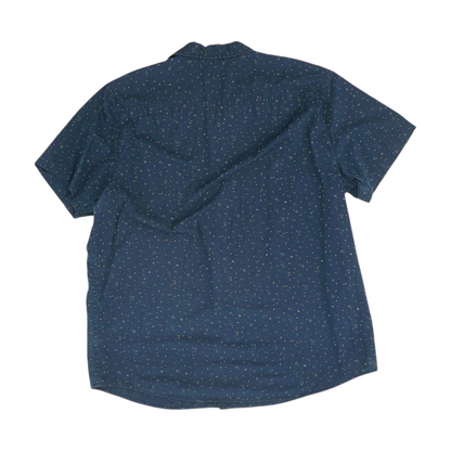 Navy Polka Dot Short Sleeve Button Down