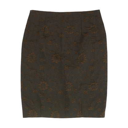 Brown Floral Midi Skirt