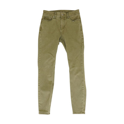 Green Solid High Rise Skinny Leg Jeans