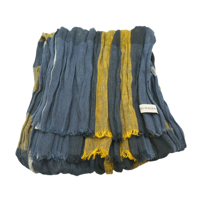 Blue and Yellow Gauze Scarf