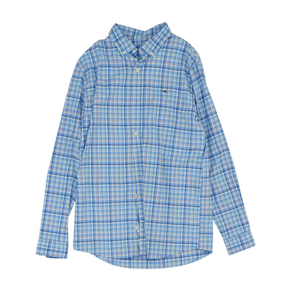 Blue Plaid Long Sleeve Button Down