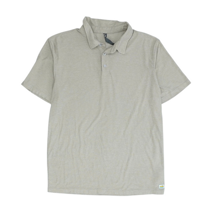 Beige Solid Short Sleeve Polo