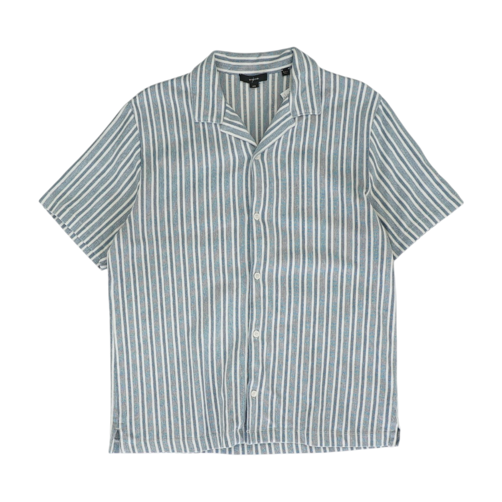 Blue Striped Short Sleeve Button Down
