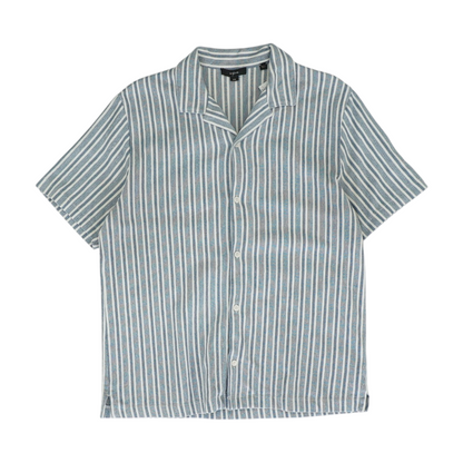 Blue Striped Short Sleeve Button Down