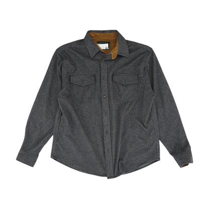 Navy Chevron Flannel Button Down