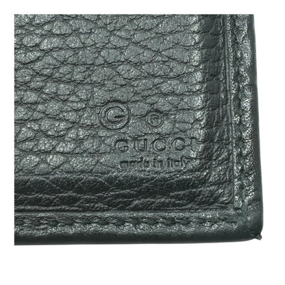 GG Emblem Bi-Fold Wallet in Black Leather