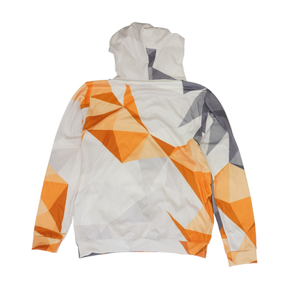 White Geometric Hoodie Pullover