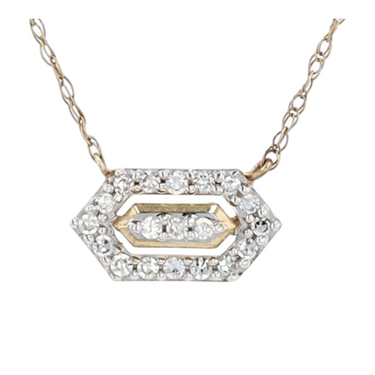 1/10 ctw 10K Yellow Gold Lab Grown Diamond Station Necklace