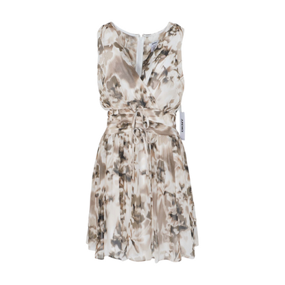 Beige Print Mini Dress