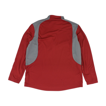 Red Color Block 1/4 Zip Pullover