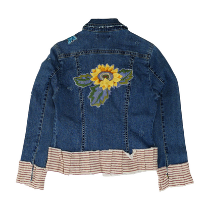 Blue Solid Denim Jacket