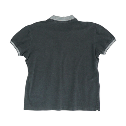 Gray Solid Short Sleeve Polo
