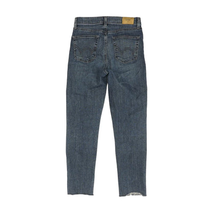 Blue High Rise Slim Leg Jeans