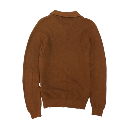 Brown Solid Pullover Sweater