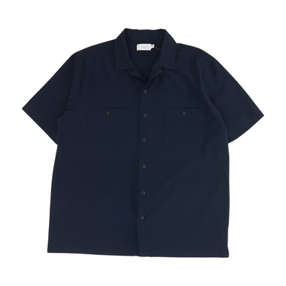 Natural Titanium Solid Short Sleeve Button Down