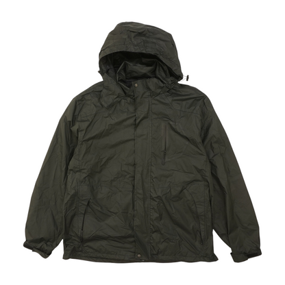Black Solid Rain Jacket