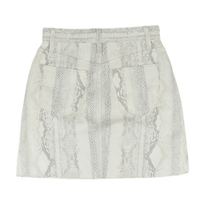 Gray Animal Print Mini Skirt